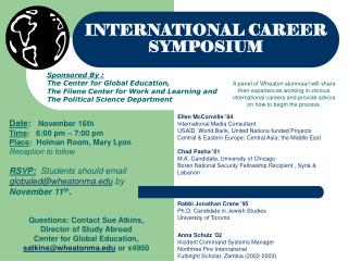 INTERNATIONAL CAREER SYMPOSIUM