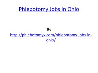 Phlebotomy Jobs In Ohio