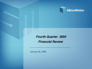 Fourth Quarter 2005 Financial Review