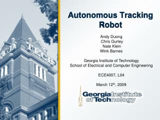 Autonomous Tracking Robot