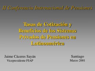II Conferencia Internacional de Pensiones