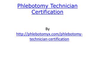 Phlebotomy Technician Certification