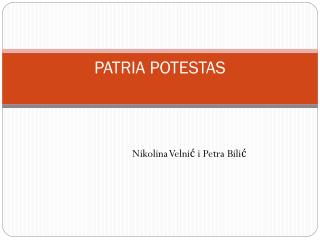 PATRIA POTESTAS