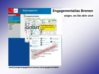 Engagementatlas Bremen zeigen, wo Sie aktiv sind
