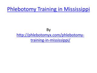 Phlebotomy Training in Mississippi