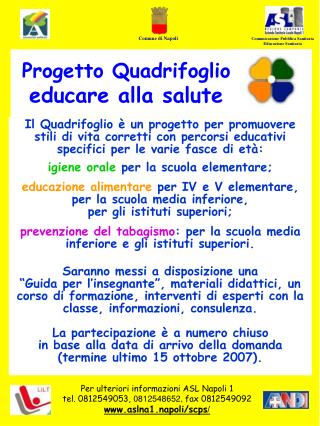 Progetto Quadrifoglio educare alla salute