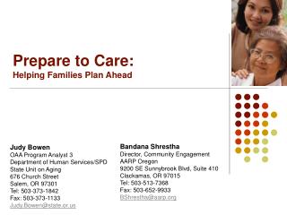 Prepare to Care: Helping Families Plan Ahead