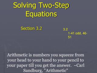 Solving Two-Step Equations