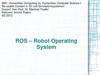 ROS – Robot Operating System