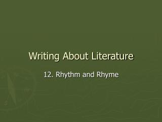 Writing About Literature