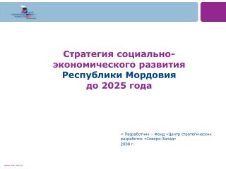 Стратегия социально-экономического развития Республики Мордовия до 2025 года