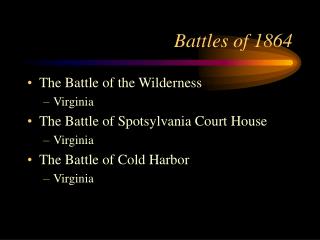 Battles of 1864