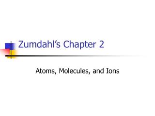 Zumdahl’s Chapter 2