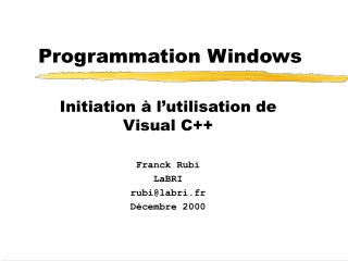 Programmation Windows