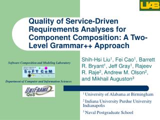 Quality of Service-Driven Requirements Analyses for Component Composition: A Two-Level Grammar++ Approach