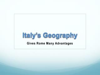 Italy’s Geography