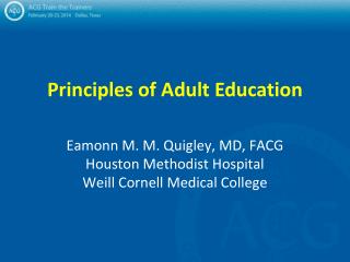 Principles of Adult Education