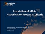 Association of MBAs: Accreditation Process Criteria