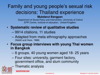 Systematic review of qualitative studies 9914 citations, 11 studies