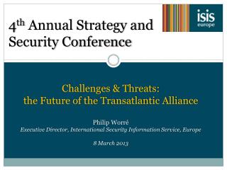 4 th Annual Strategy and Security Conference