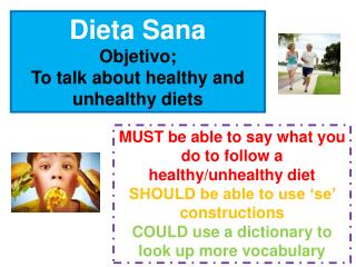 Dieta Sana Objetivo; To talk about healthy and unhealthy diets