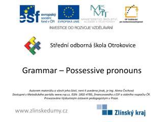 Grammar – Possessive pronouns