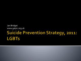 Suicide Prevention Strategy, 2011: LGBTs