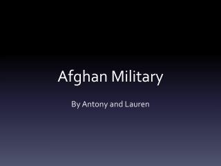 Afghan Military