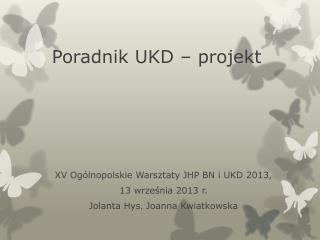 Poradnik UKD – projekt