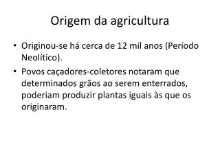 Origem da agricultura