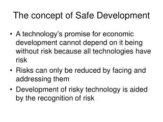 The concept of Safe Development