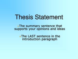 Thesis Statement