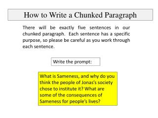 How to Write a Chunked Paragraph