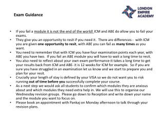 Exam Guidance