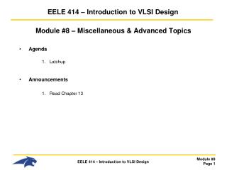 EELE 414 – Introduction to VLSI Design