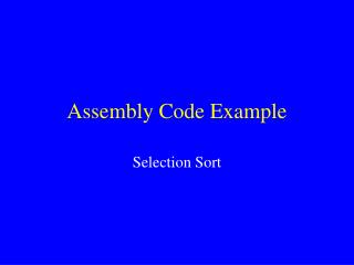 Assembly Code Example