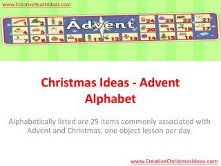 Christmas Ideas - Advent Alphabet
