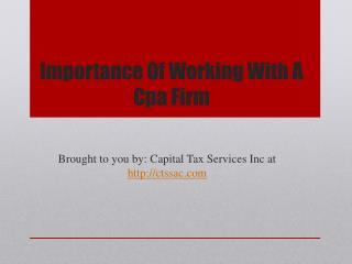 Importance Of Working With A Cpa Firm