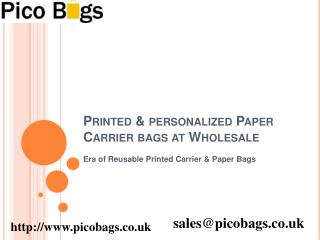 Suppliers of Recycled Printed Paper Carrier Bags