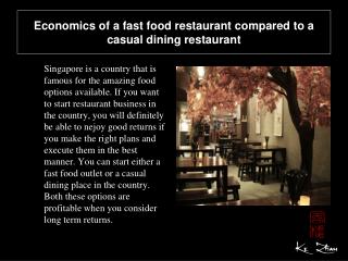 Economics of a fast food restaurant compared to a casual din