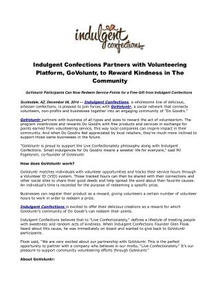 Indulgent Confections Partners with Volunteering Platform