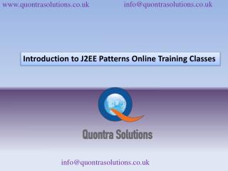 Introduction to J2EE Patterns Online Training Classes