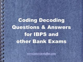 Coding Decoding Questions for IBPS - Interviewkiller