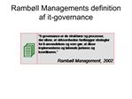 Ramb ll Managements definition af it-governance