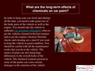 What are the long-term effects of chemicals on car paint?