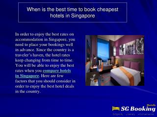 When is the best time to book cheapest hotels in Singapore