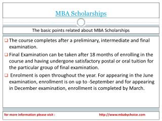 some bsic information about mba scholarships