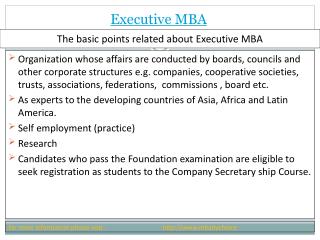 Some logical view about Executive mba