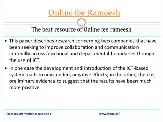 A best way to submitted online fee rameesh