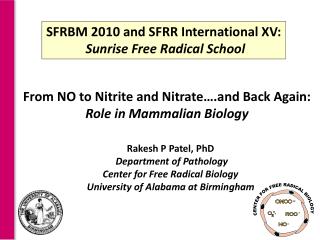 From NO to Nitrite and Nitrate….and Back Again: Role in Mammalian Biology